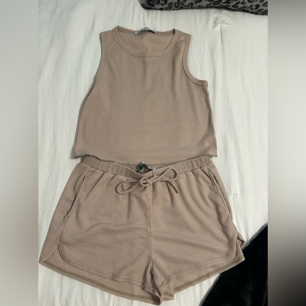Women's Tan Sleepwear Set